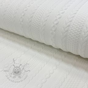 Tricot Knitted jacquard Cable white