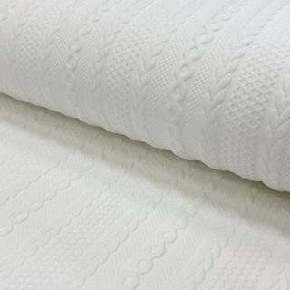 Tricot Knitted jacquard Cable white