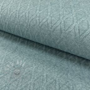 Tricot Knitted jacquard Diamond ocean blue