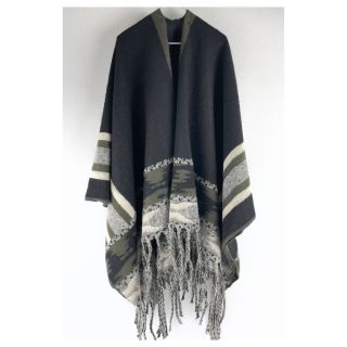 Poncho PRATO boiled wool design C