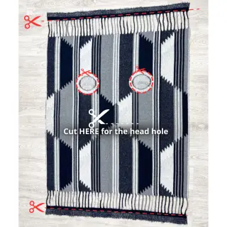 Poncho PRATO boiled wool design H