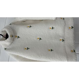 Stofă palton TEDDY EMBROIDERY Flowers off white