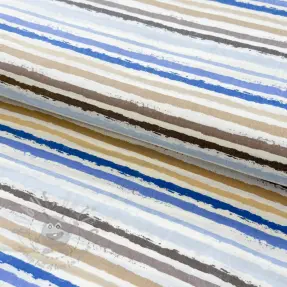 Țesătură din bumbac Small stripes Snoozy old blue