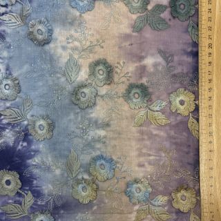 Țesătură din bumbac TIE DYE EMBROIDERY Poppy design T