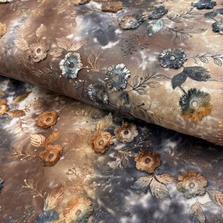 Țesătură din bumbac TIE DYE EMBROIDERY Poppy design M