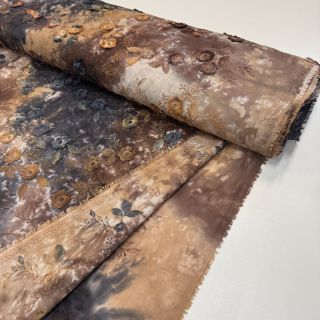 Țesătură din bumbac TIE DYE EMBROIDERY Poppy design M