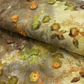 Țesătură din bumbac TIE DYE EMBROIDERY Poppy design P