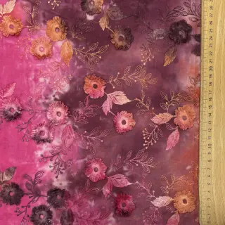 Țesătură din bumbac TIE DYE EMBROIDERY Poppy design Q