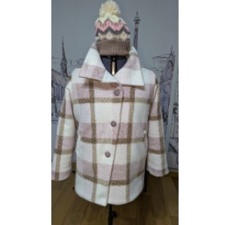 Stofă palton Bouclé Squares design C