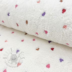 Stofă palton TEDDY Tossed hearts multi