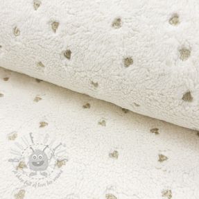 Stofă palton TEDDY Tossed hearts gold