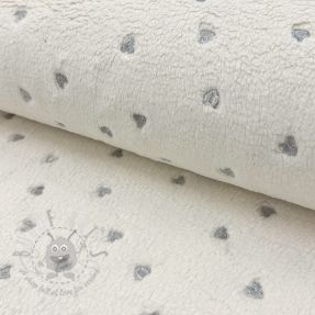 Stofă palton TEDDY Tossed hearts silver