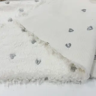 Stofă palton TEDDY Tossed hearts silver