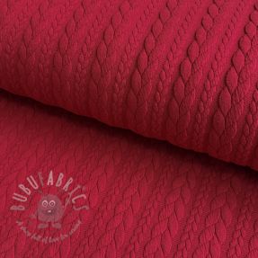 Tricot Knitted jacquard Cably dark red