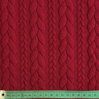 Tricot Knitted jacquard Cably dark red