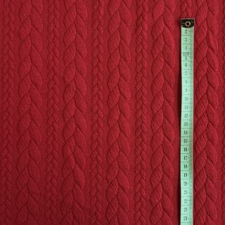 Tricot Knitted jacquard Cably dark red