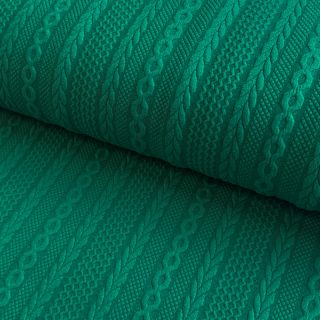 Tricot Knitted jacquard Cable forest green