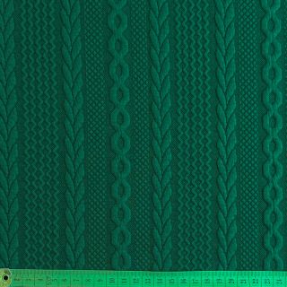 Tricot Knitted jacquard Cable forest green