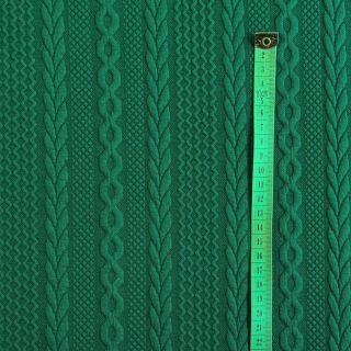 Tricot Knitted jacquard Cable forest green