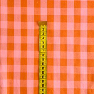 Țesătură din bumbac YARN DYED CHECKS orange salmon