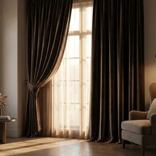 Tesătură din catifea VELVET LIGHT wood brown