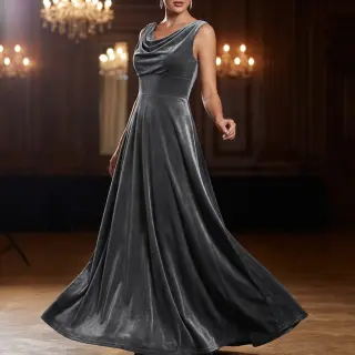 Tesătură elastică din catifea VELVET STRETCH dark grey