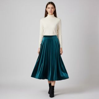 Tesătură elastică din catifea VELVET STRETCH petrol