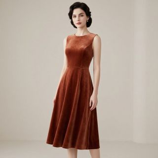 Tesătură elastică din catifea VELVET STRETCH brick