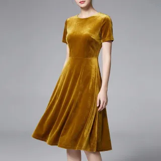 Tesătură elastică din catifea VELVET STRETCH camel