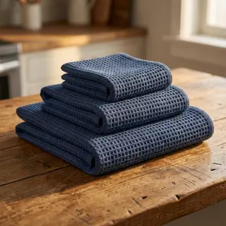 Țesătură din bumbac waffle dark jeans