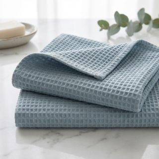 Țesătură din bumbac waffle blue heaven