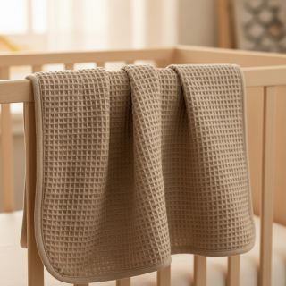 Țesătură din bumbac waffle khaki