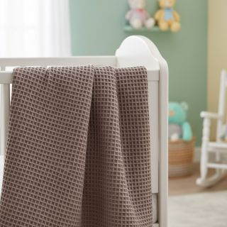 Țesătură din bumbac waffle taupe