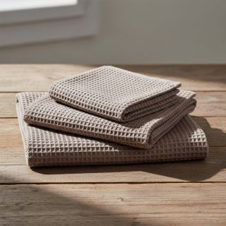 Țesătură din bumbac waffle taupe