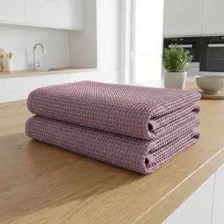 Țesătură din bumbac waffle old purple