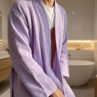 Țesătură din bumbac waffle bright lilac