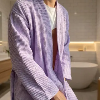 Țesătură din bumbac waffle bright lilac