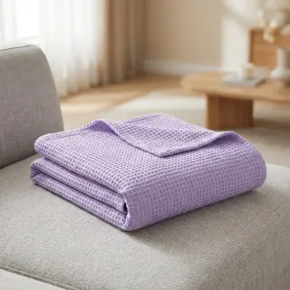 Țesătură din bumbac waffle bright lilac