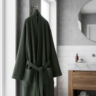 Țesătură din bumbac waffle army green