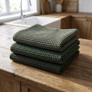 Țesătură din bumbac waffle army green