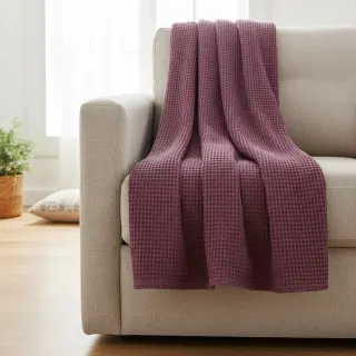 Țesătură din bumbac waffle purple