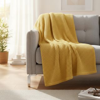 Țesătură din bumbac waffle soft yellow