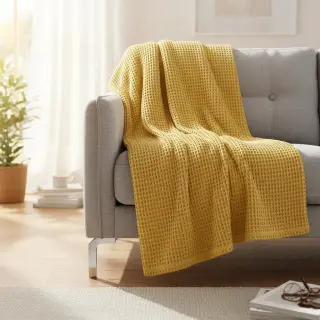 Țesătură din bumbac waffle soft yellow