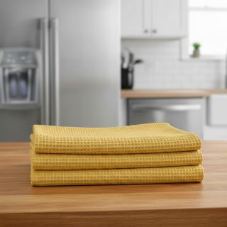 Țesătură din bumbac waffle soft yellow