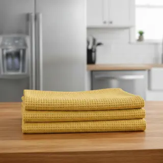 Țesătură din bumbac waffle soft yellow