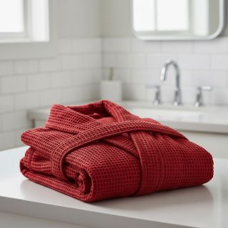 Țesătură din bumbac waffle red