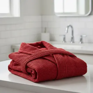 Țesătură din bumbac waffle red