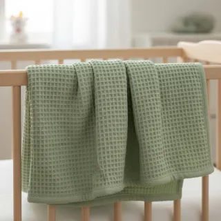 Țesătură din bumbac waffle dark mint