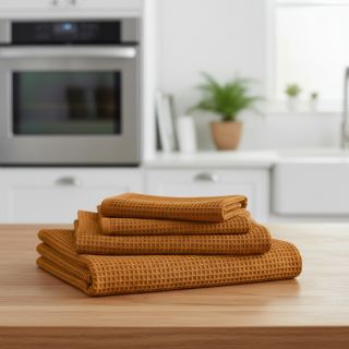 Țesătură din bumbac waffle rust