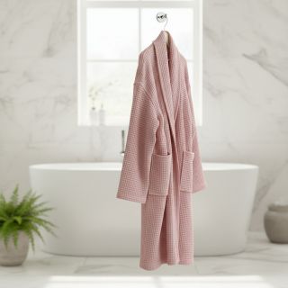 Țesătură din bumbac waffle bleached rose